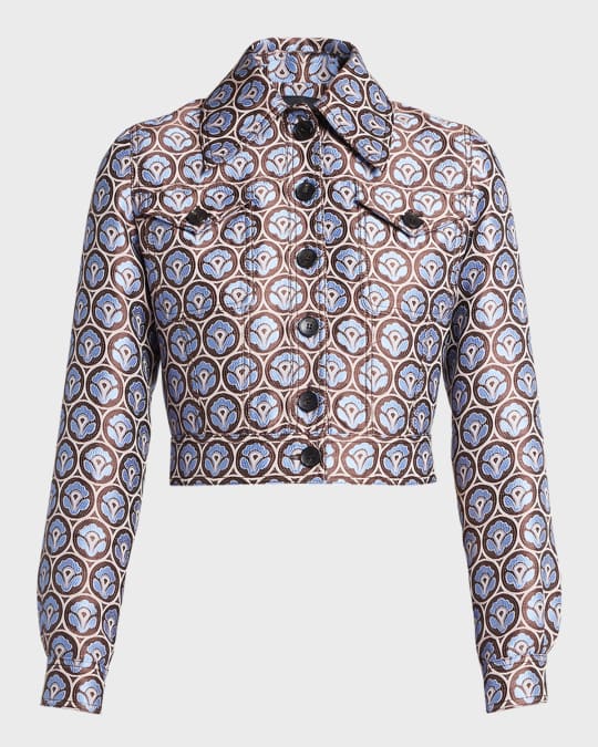 【送料&関税込】Etro Cropped Jacket Etro Cropped Jacquard Jacket | Neiman Marcus