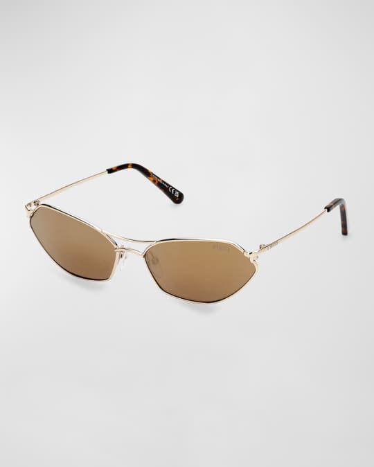 Pucci Geometric Metal & Acetate Rectangle Sunglasses | Neiman Marcus