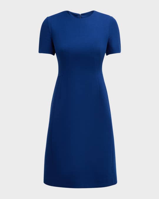 Wool Princess Seam Sheath Dress