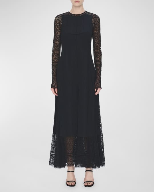 SIMKHAI Brinda Godet Floral Lace Gown | Neiman Marcus