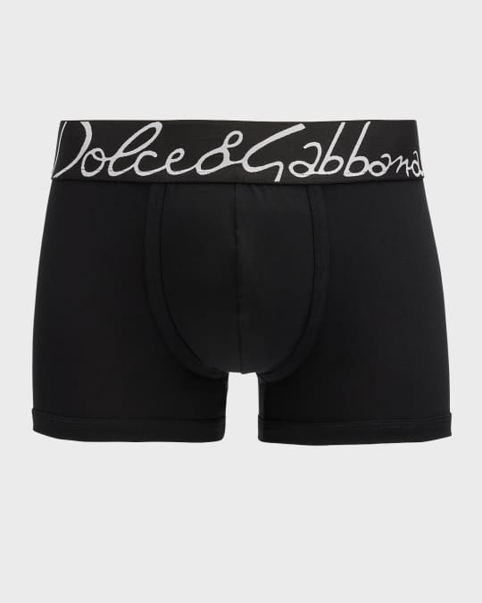 Men's Logo-Waistband Cotton Boxer Briefs