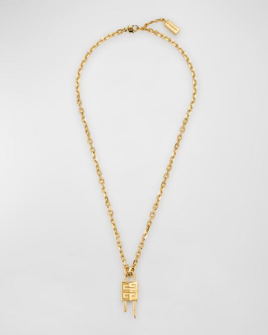 Givenchy Golden 4G Mini Lock Necklace | Neiman Marcus