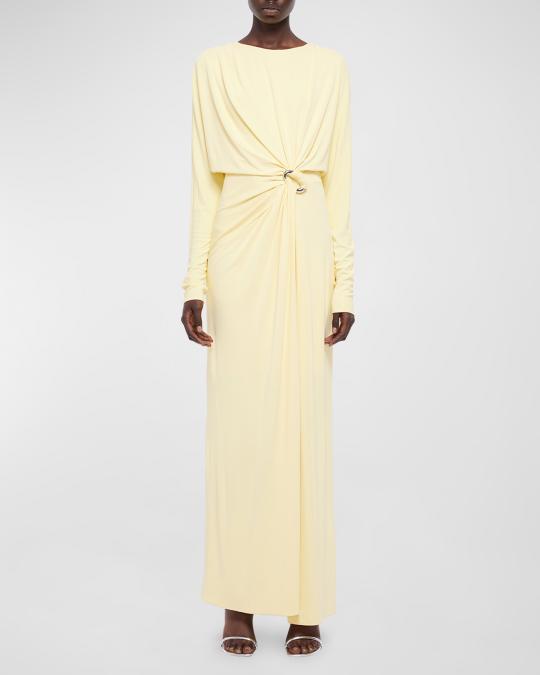 SIMKHAI Maisie Draped Blouson Column Gown | Neiman Marcus