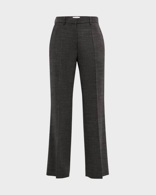 【MODERNIF】Rue wool wide slacks THE ROW Gandal Mid-Rise Heathered Crepe Wide-Leg Pants
