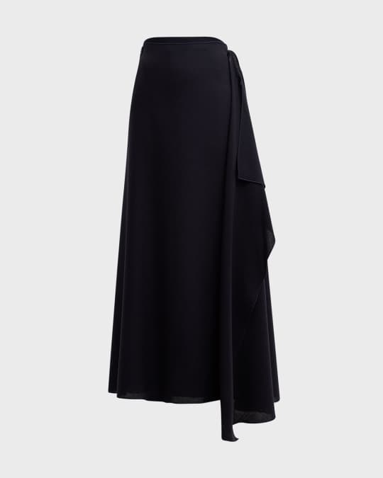THE ROW Osiride Draped Wrap Maxi Skirt Neiman Marcus