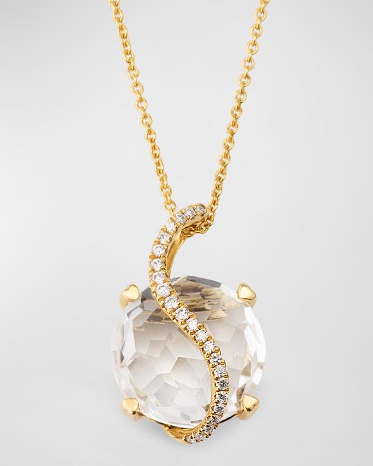 Lisa Nik Rocks 18K Yellow Gold Crystal Quartz and Diamond Crossover ...