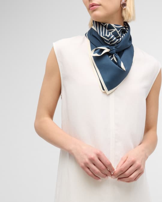 Toteme Centered Monogram Silk Square Scarf | Neiman Marcus