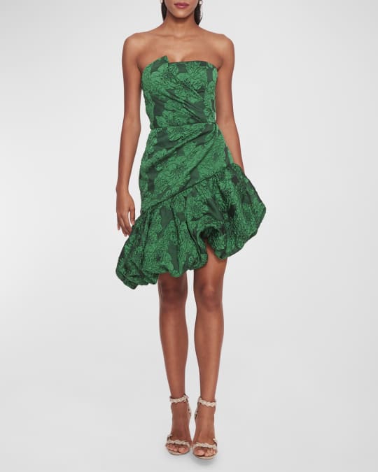Calathea Strapless High-Low Bubble Midi Dress