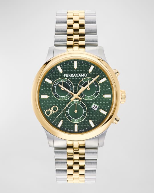 Ferragamo Men's Duo Chrono Two-Tone Bracelet Watch, 42mm