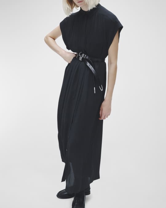Rag & Bone Robin Pleated Maxi Shirtdress | Neiman Marcus