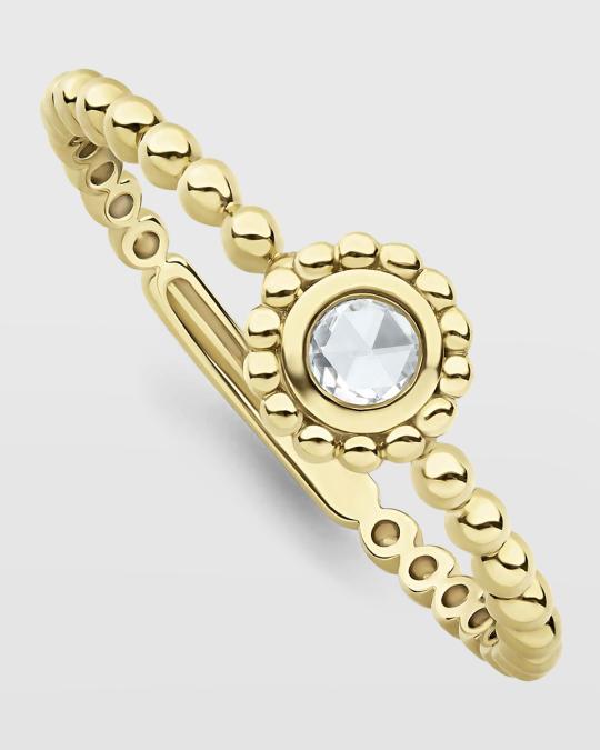 LAGOS 18k Covet Diamond 3mm Rose-Cut Stack Ring, Size 7 | Neiman Marcus