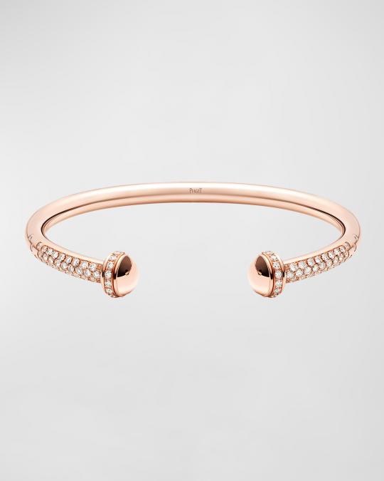 PIAGET Possession 18K Rose Gold Open Diamond Bangle | Neiman Marcus