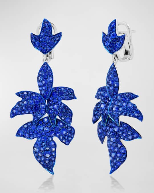 Blue Sapphire Pave Dangle Earrings
