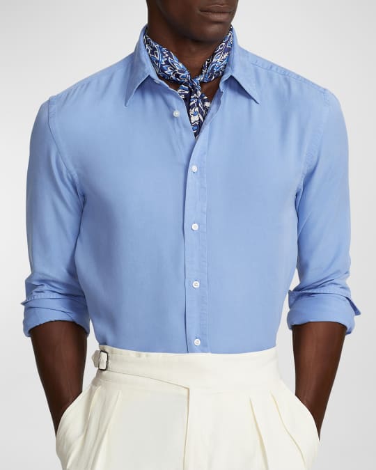 Ralph Lauren Purple Label Men's Paisley Silk Habotai Neckerchief