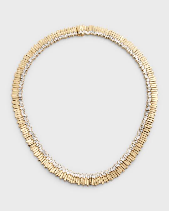Suzanne Kalan 18K Yellow Gold Jagged Baguette Diamond Necklace | Neiman ...