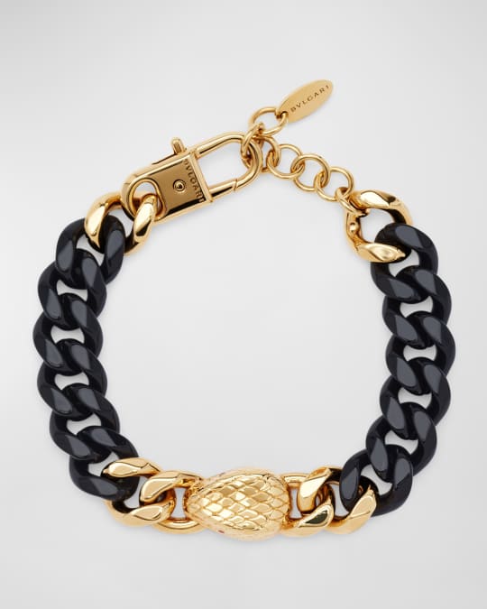 BVLGARI Serpenti Brass and Enamel Chain Bracelet Neiman Marcus