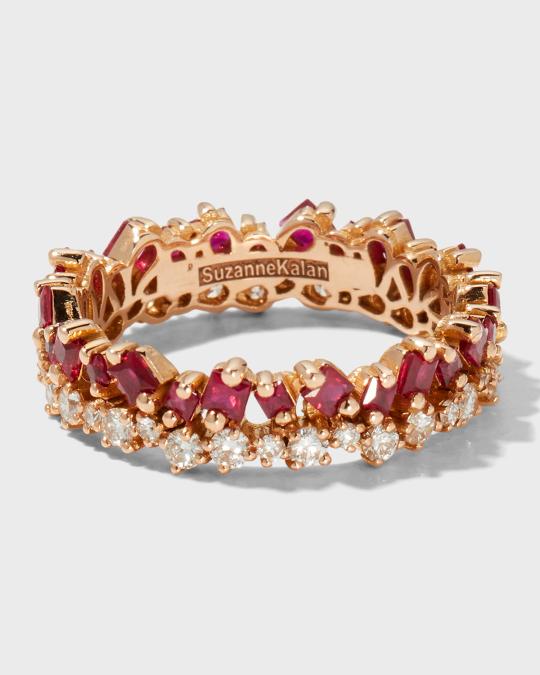 Suzanne Kalan 18k Rose Gold Ruby Double Eternity Band, Size 6.5 ...