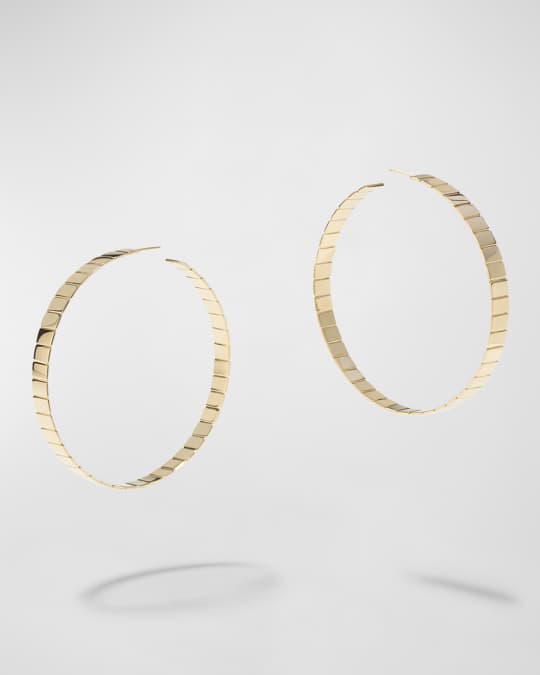 14k Gold Tag Hoop Earrings