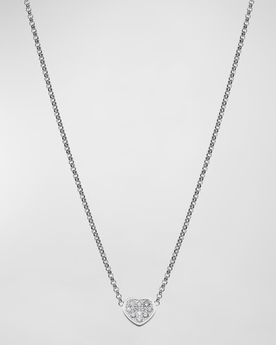 HAPPY HEART WHITE MOP NECKLACE SILVER DIAMOND