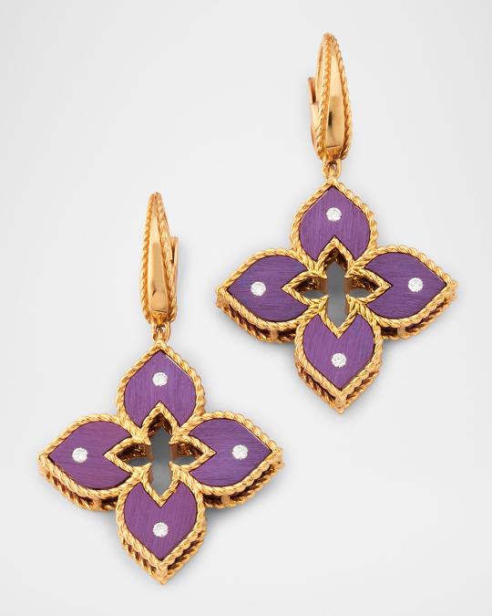 Roberto Coin 18K Rose Gold Medium Diamond and Purple Titanium Venetian ...