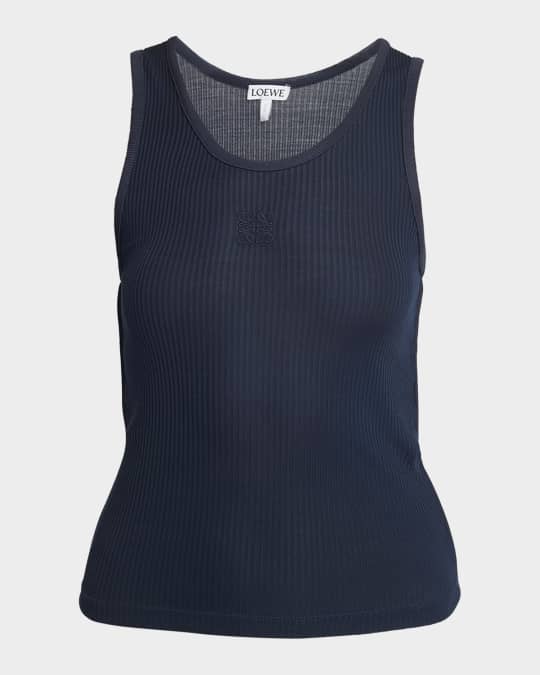 【送料&関税込】Loewe Grey Silk Tank Top Anagram tank top in silk Pink - LOEWE
