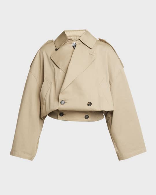 Loewe Cropped Trench Jacket | Neiman Marcus
