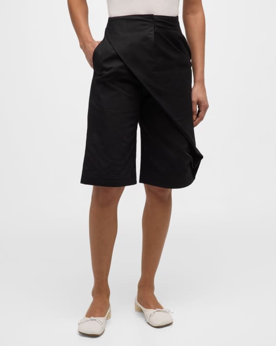 Draped Pleated Long Shorts