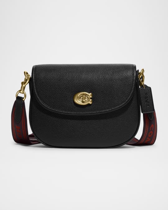 Willow Polished Leather Saddle Crossbody Bag