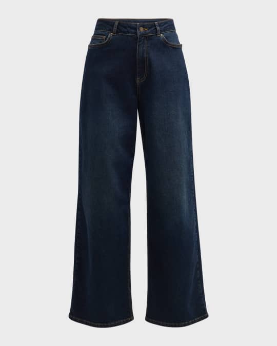 Frances Valentine Ace Mid-Rise Straight-Leg Denim Jeans Neiman