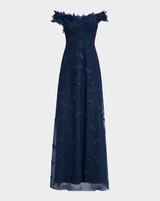 green emerald velvet dress Jacquard Off The Shoulder Side Drape Overlay Gown