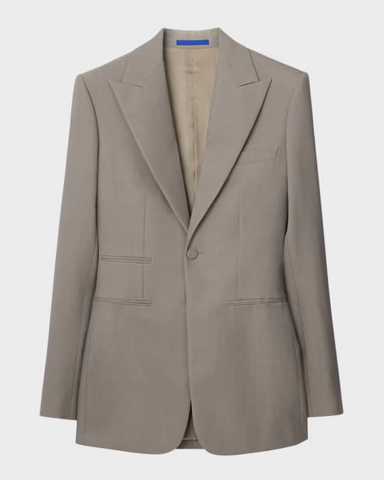 【関税＆送料込み】Burberry Wool Single-Breasted Blazer Jac Single-breasted wool blazer in beige - Burberry | Mytheresa