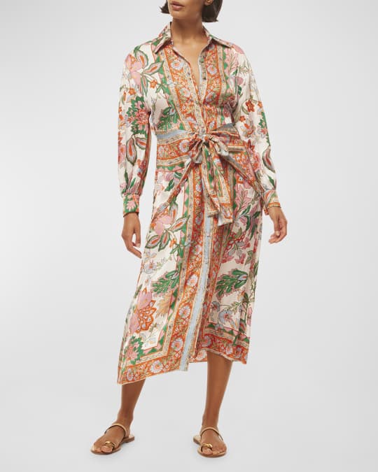 魅力的な価格 MISA Los Shirtdress Midi Floral Tie-Waist Kasbah Angeles アイドルグッズ