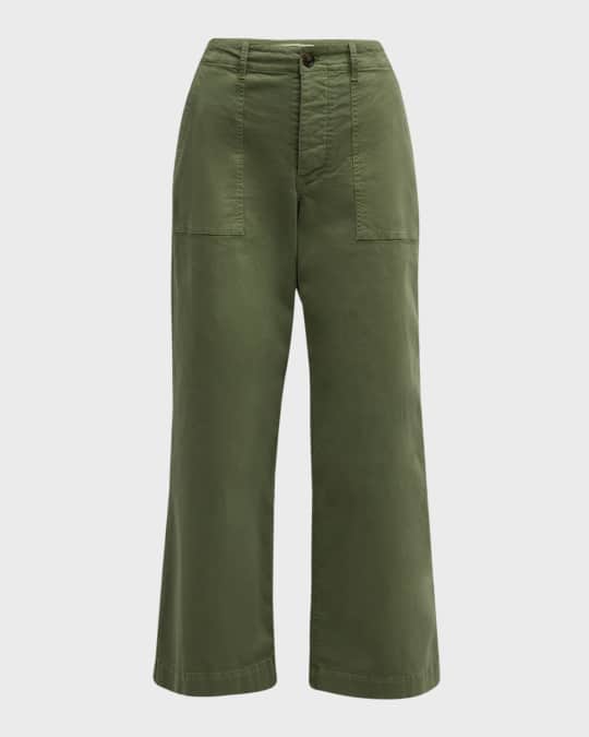 Nili Lotan Leon Wide-Leg Brushed Stretch Cotton Boy Pants