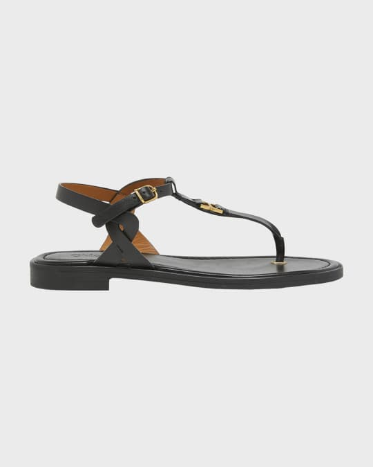 Chloe Marcie Leather Flat Thong Sandals | Neiman Marcus