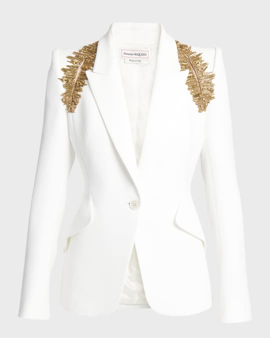 Blazer with shoulder embellishment top