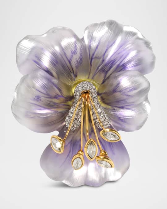 Pansy Lucite Crystal Pin