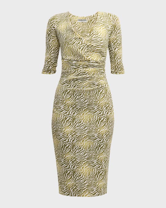 FashionSierra - Zebra Print Bodycon Long Sleeve Dress Women Slim Fit Night Clum Party Dress Autumn tight midi vestidos streetwear main image 1