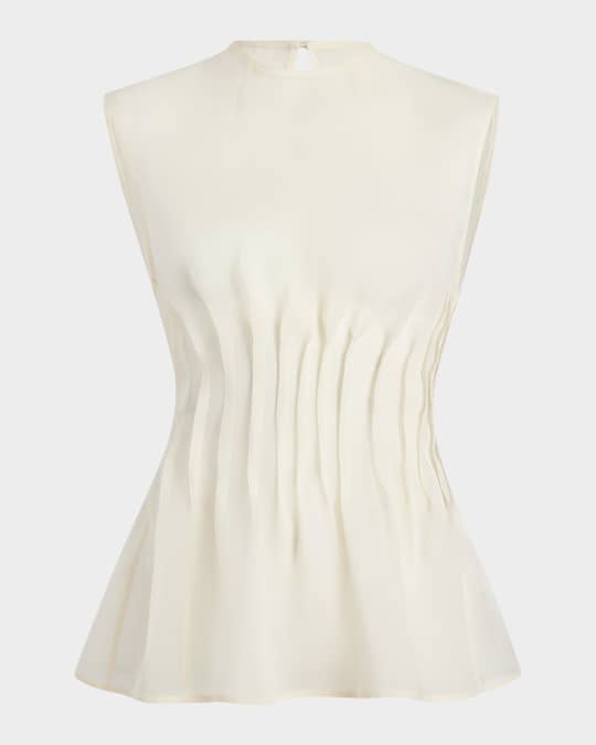 Westin Pleated Silk Top