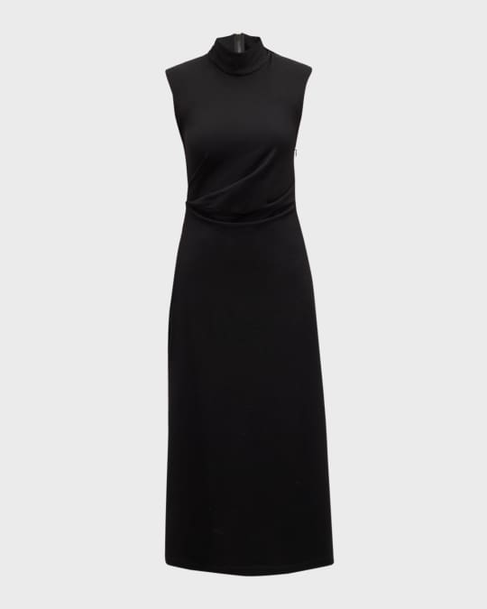 Couture Jersey Draped Midi Dress