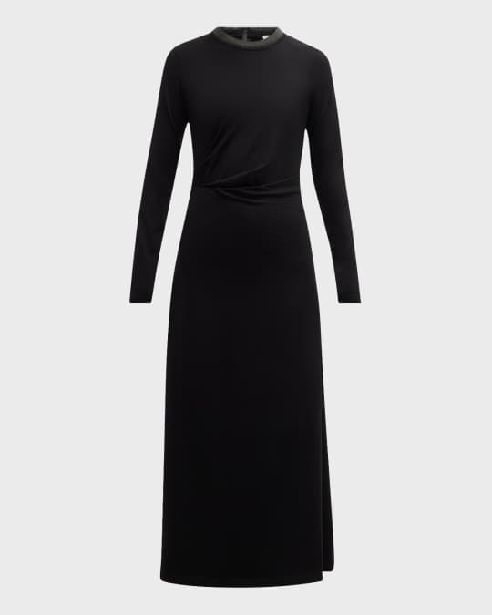 knee length dresses for ladies Black Multi Floral Print Cotton Button Front Maxi Dress - Women's Dresses