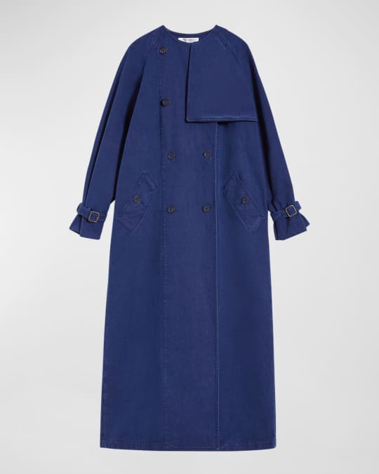 Max Mara Calao Long Denim Trench Coat | Neiman Marcus