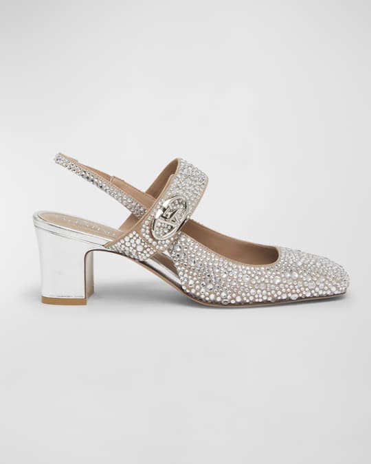 ゼニス新作モデル Garavani Valentino VLogo Pumps Slingback Crystal Medallion 靴
