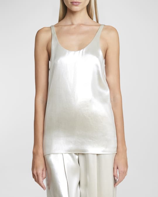 Scoop-Neck Silk Tank Top