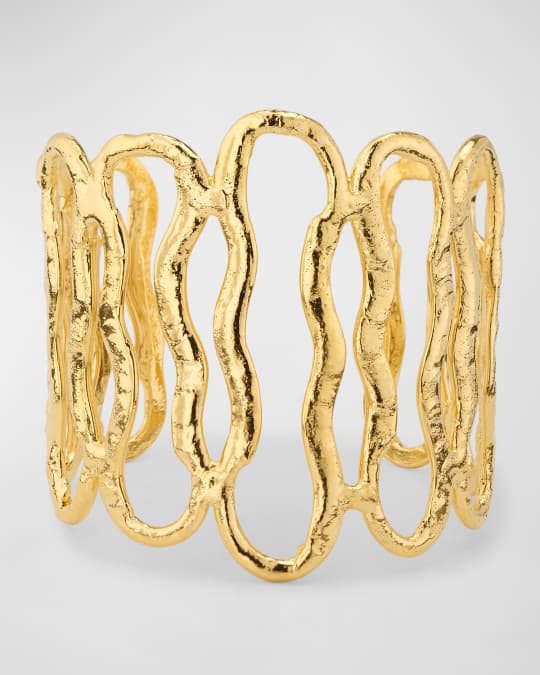 Ryan Wave Hinged Cuff, Gold main image 0