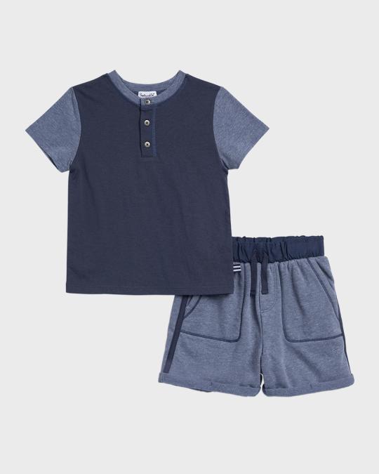 Splendid Boy's Cloud Wash Shorts Set, Size 2-4 | Neiman Marcus