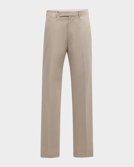 ワコマリア Zegna / STRAIGHT FIT TROUSERS M ZEGNA Men's Premium Cotton Dress Pants | Neiman Marcus