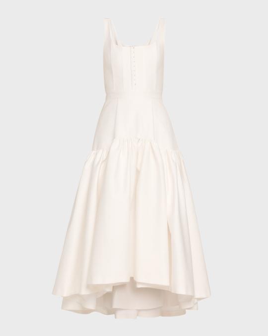 diana sleeveless structured midi dress DIANA SLEEVELESS STRUCTURED MIDI DRESS in OFF WHITE