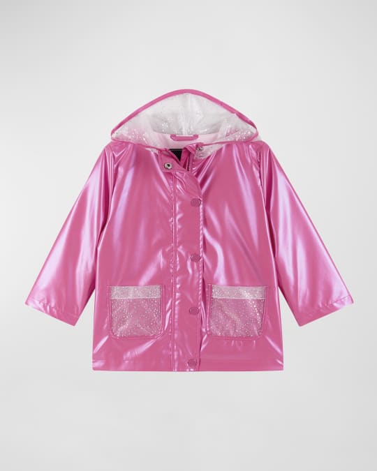 Andy Evan Girl s Glitter Hooded Raincoat Size 2T 6X Neiman Marcus