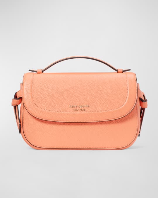 kate spade new york knott flap pebbled leather crossbody bag