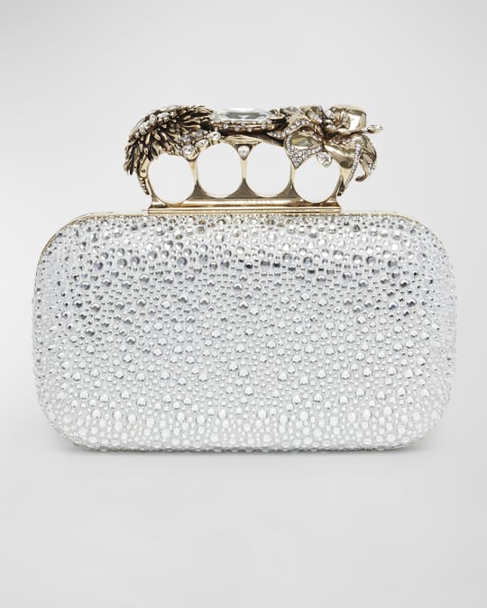 Flower Embellished Clutch Bag
